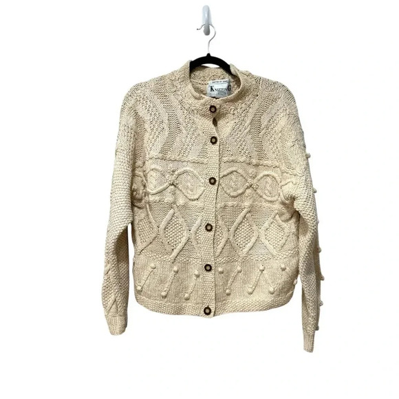 Knitting needles silk blend cardigan Medium - Picture 1 of 10